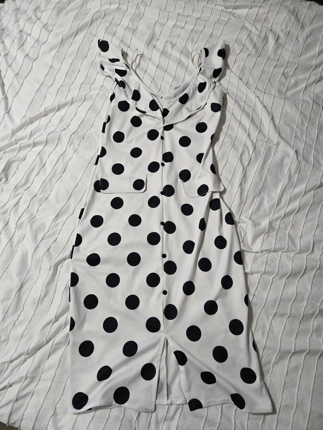 White and Black Polka Dot Dress