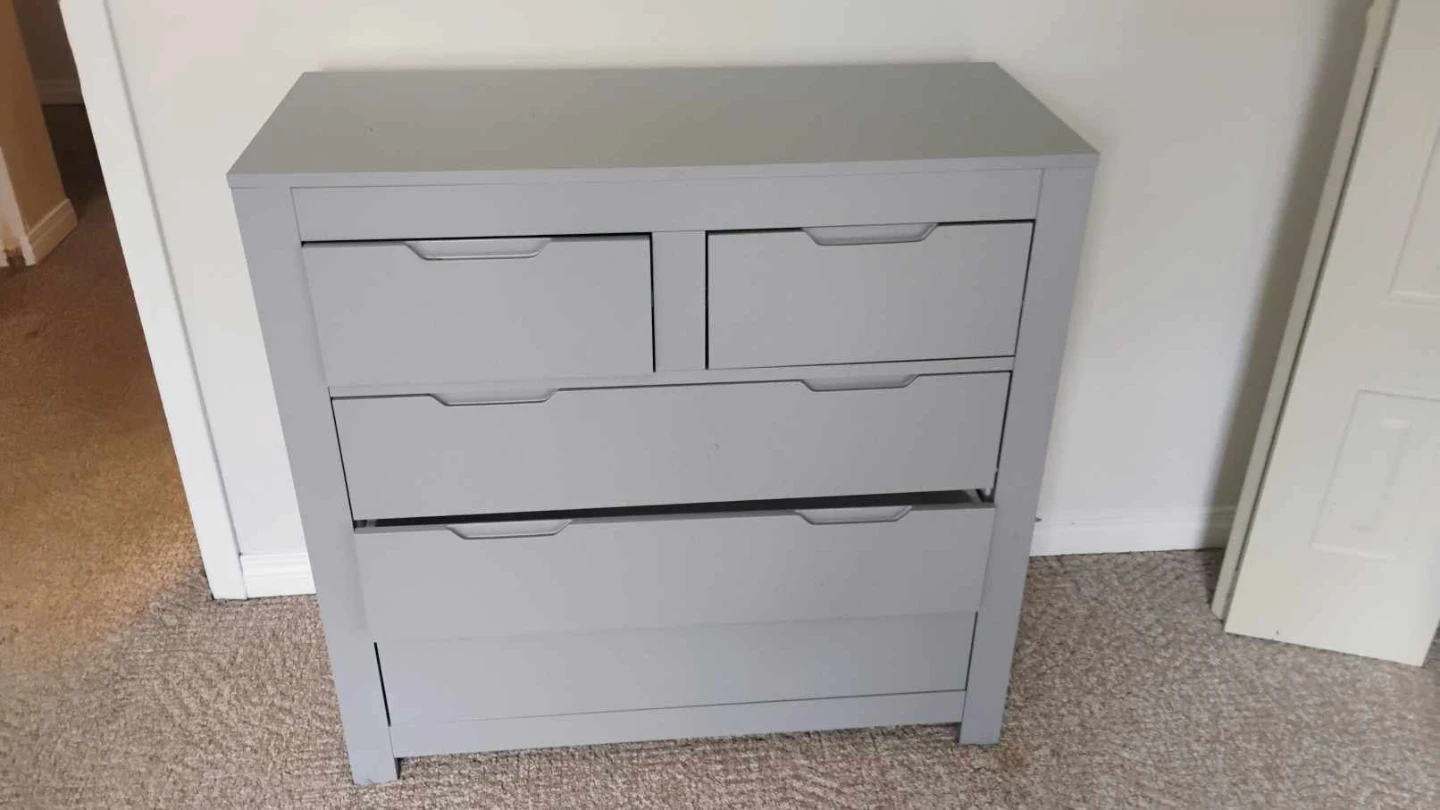 Grey 5-Two Drawer Dresser $80 - photo 2