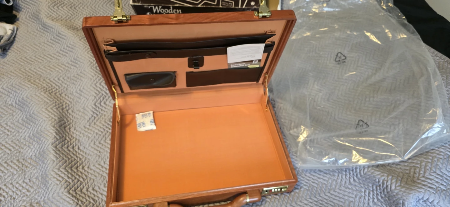 Vintage Wooden Attache Case with Combination Lock - photo 3