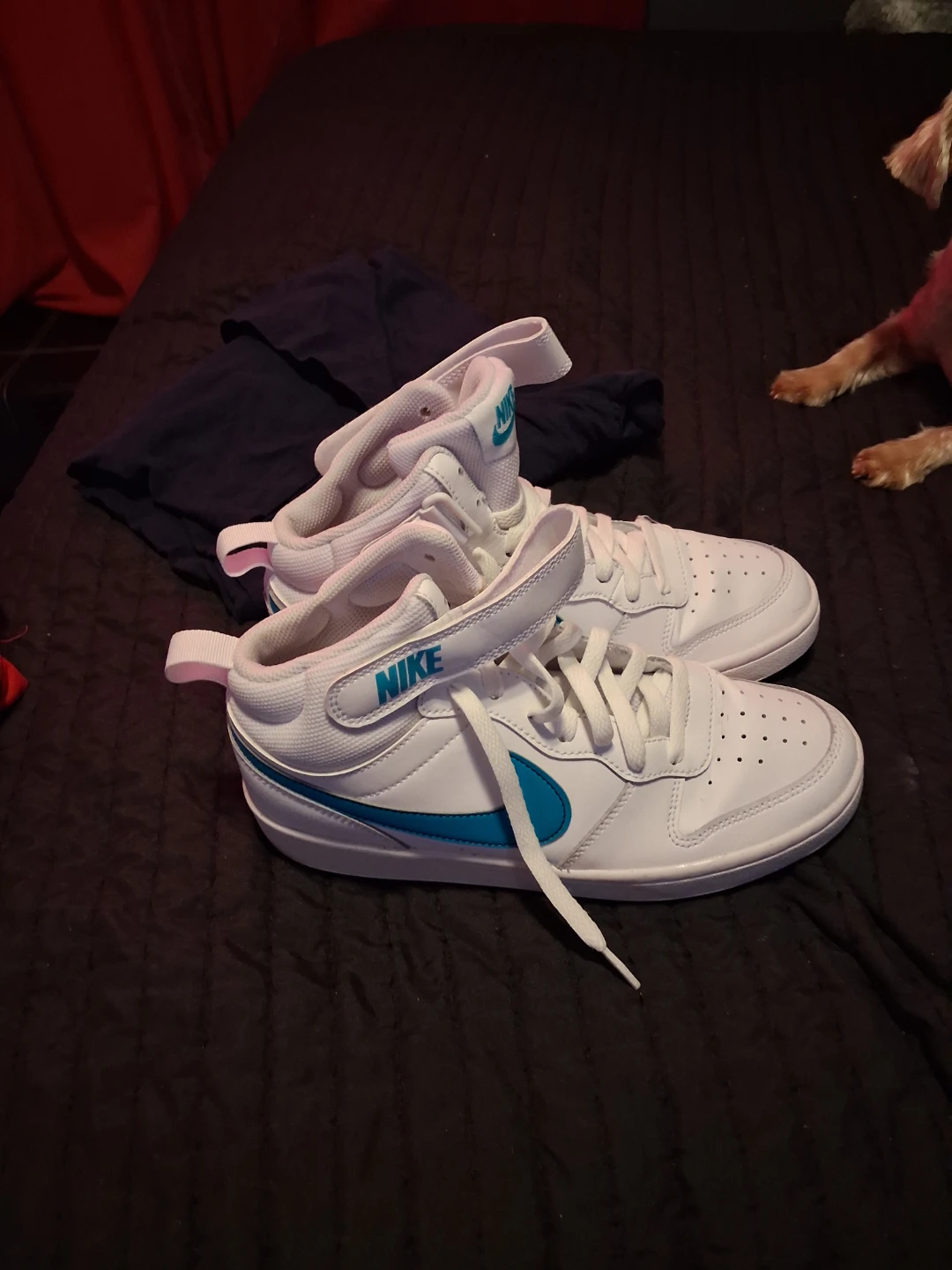 Nike Court Vision Mid White Teal Sneakers - photo 4
