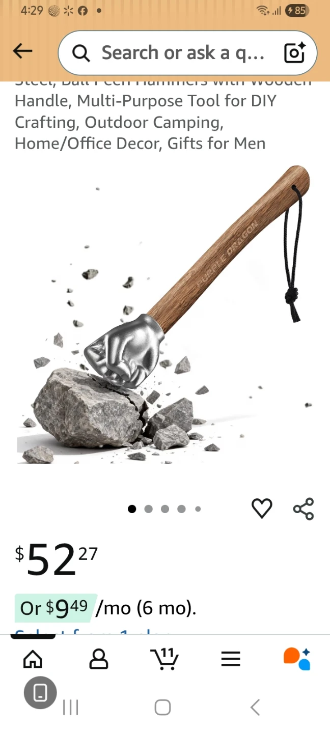 Dawutocap Stainless Steel Fist Shape Hammer with Wood Handle - photo 5