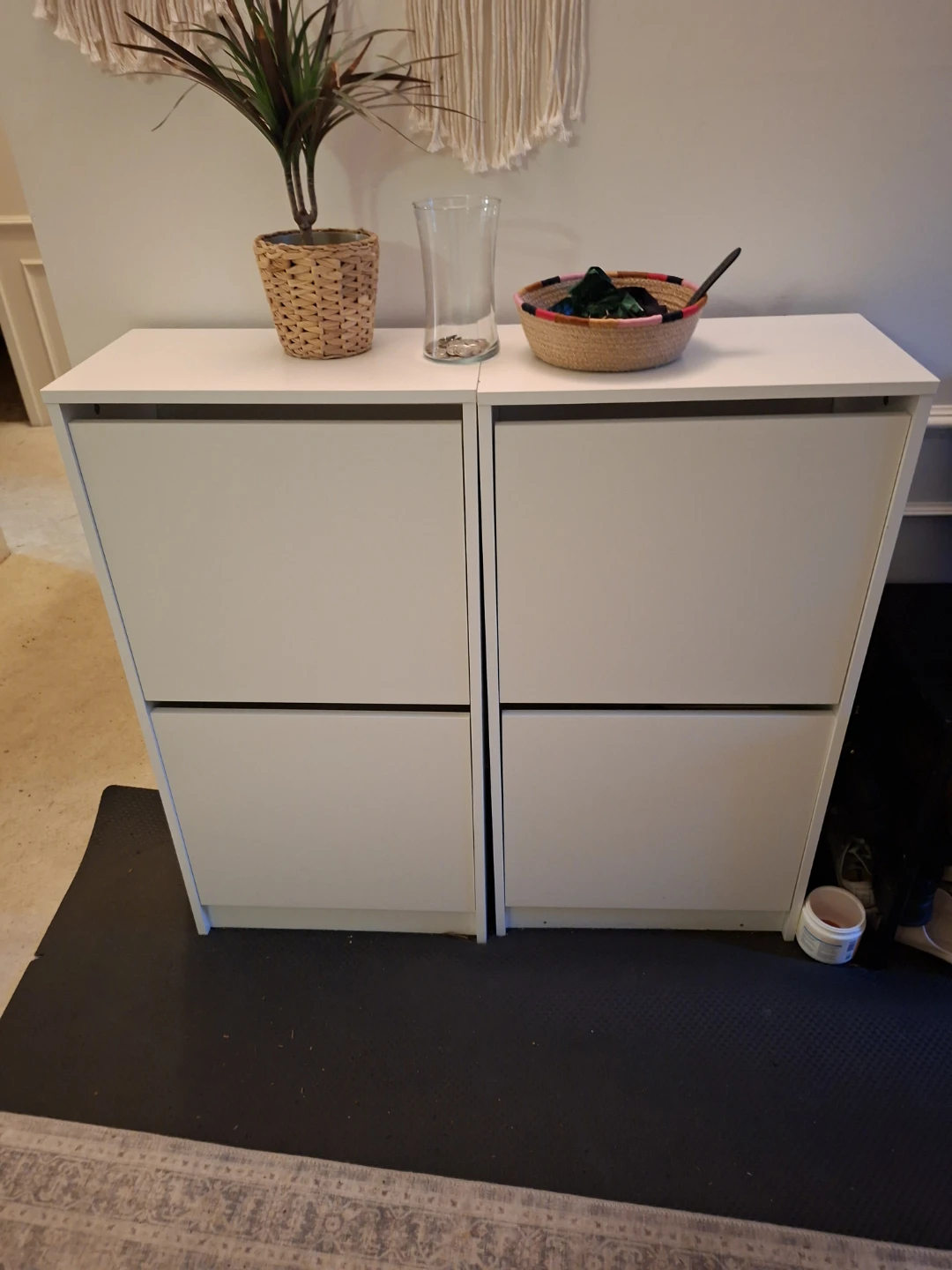 White Shoe Cabinet with 4 Drawers - photo 2