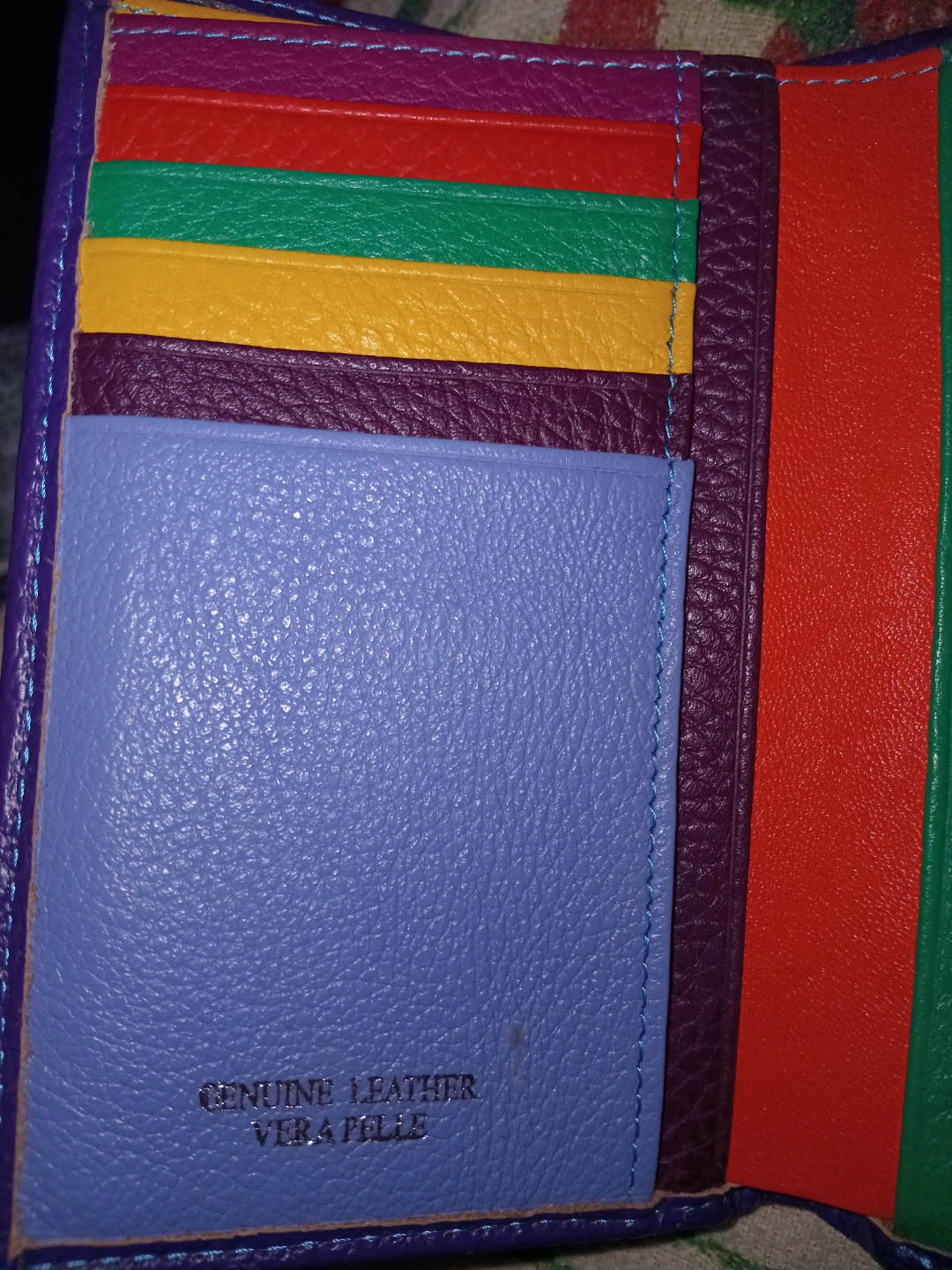 Multicoloured Genuine Leather Bifold Wallet - photo 2