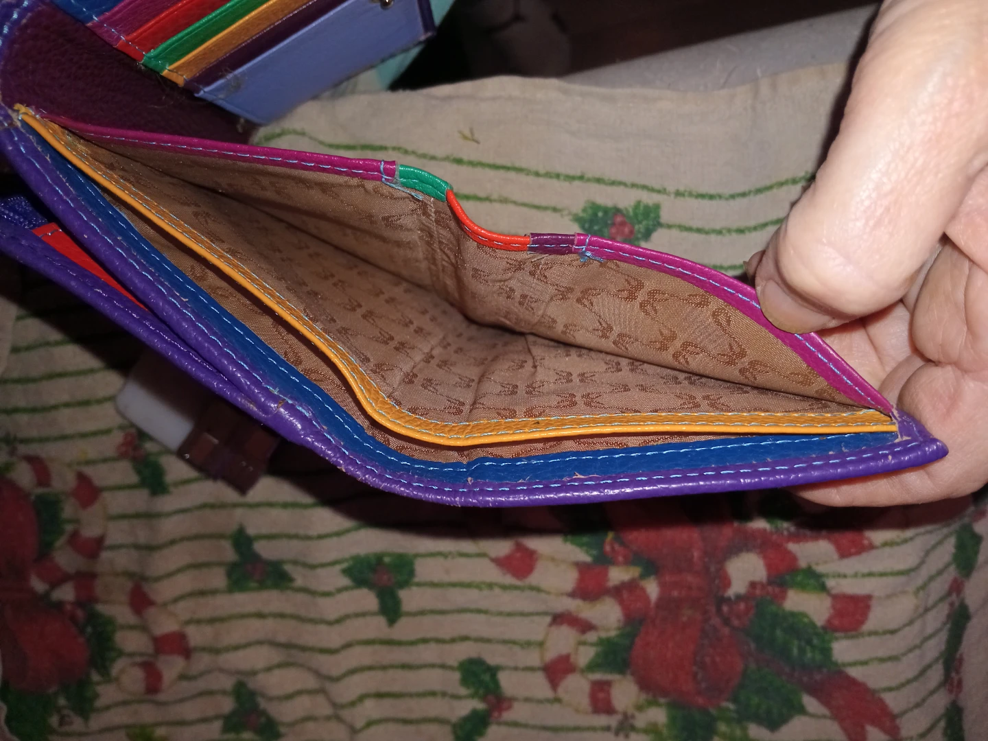 Multicoloured Genuine Leather Bifold Wallet - photo 3