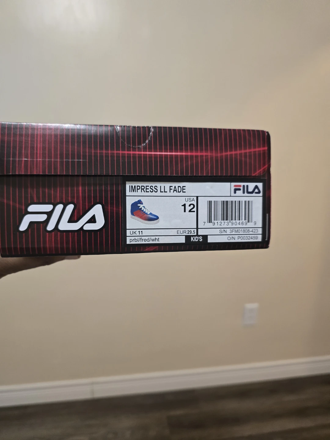 Fila Impress LL Fade Kids High-Top Sneakers - Size 12 - photo 5