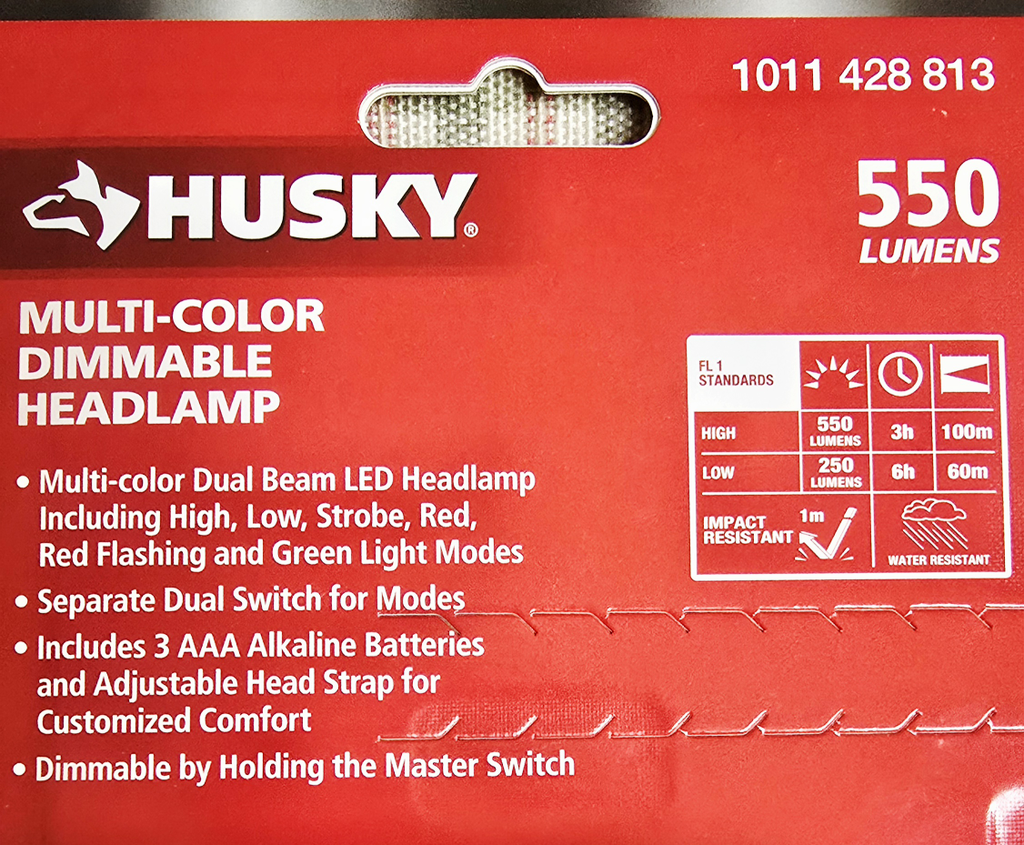 Husky Multi-Color Dimmable LED Headlamp [550 Lumens] - NEW! - photo 2