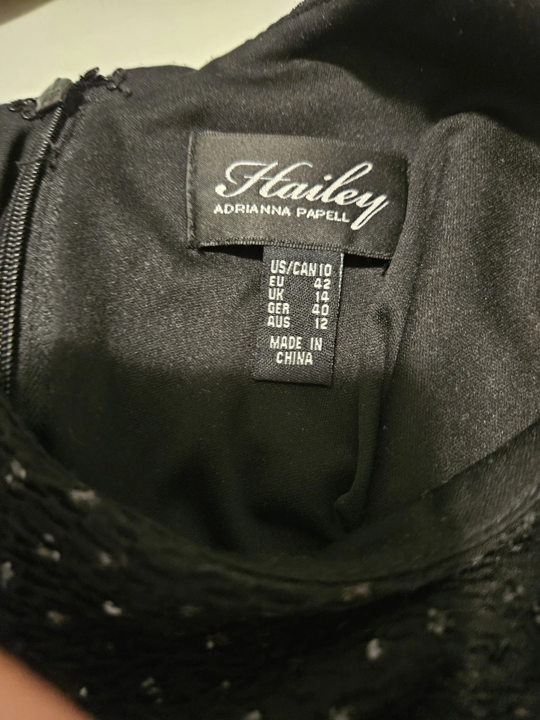 Hailey by Adrianna Papell Black Sequin Peplum Dress Size 10 - photo 4