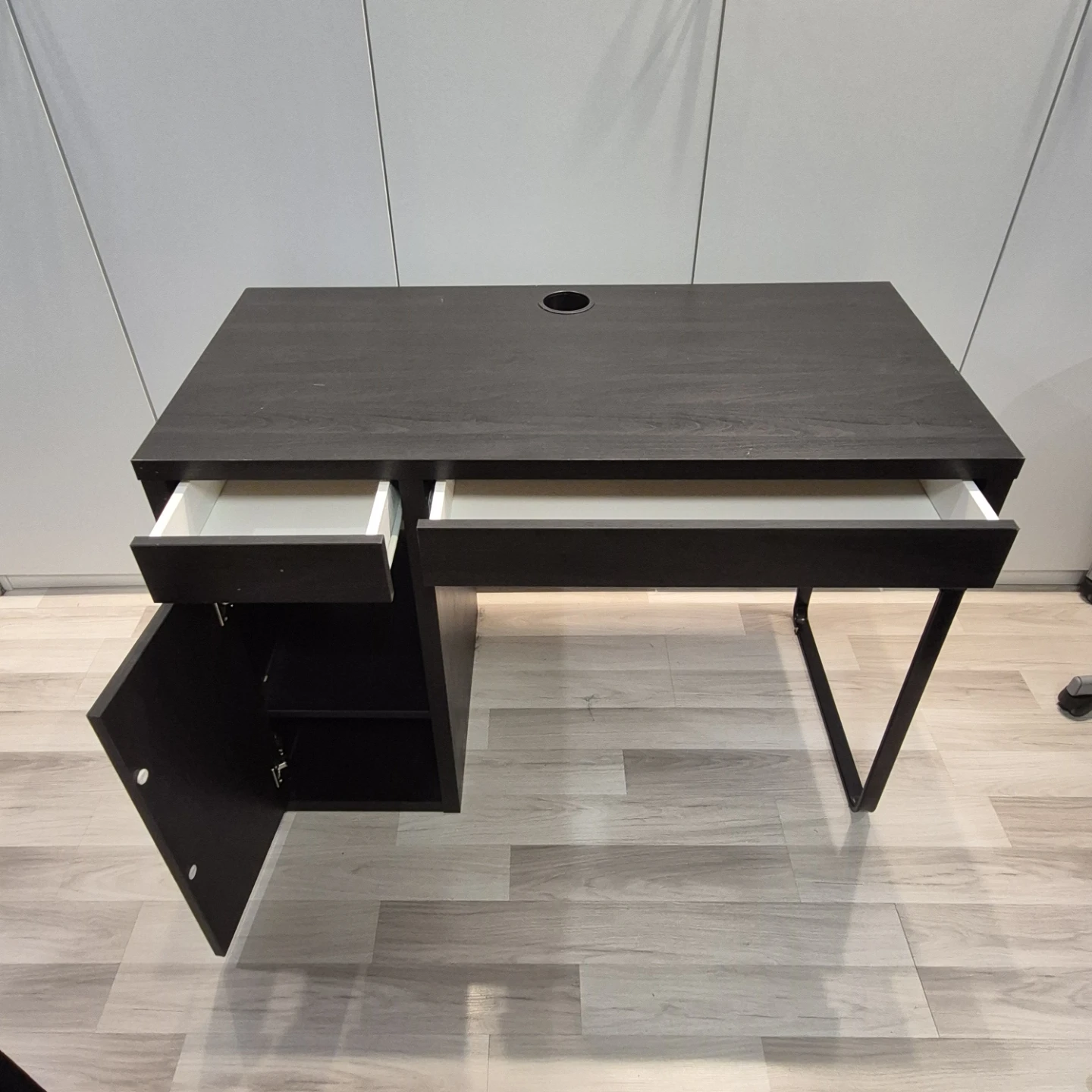 Ikea Dark Wood Desk with Drawers - photo 2