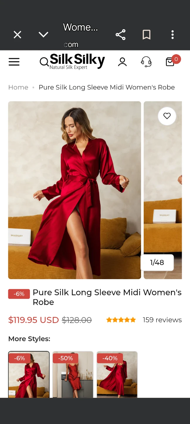 SilkTipsy Red Silk Robe - photo 4
