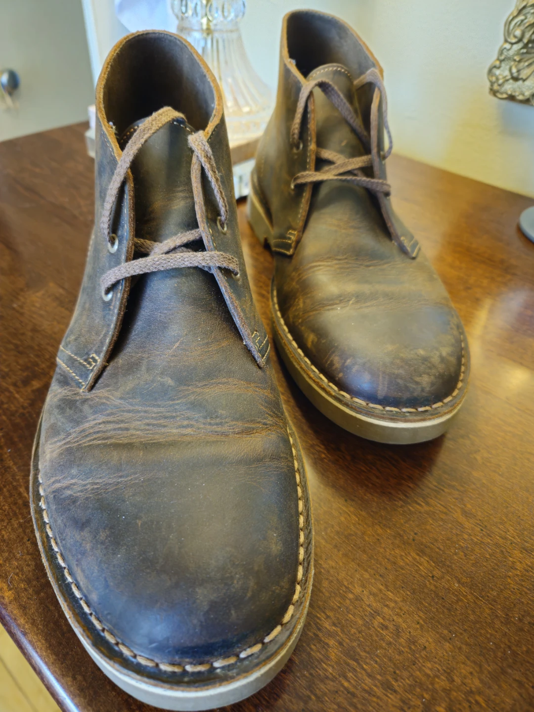 Clarks Brown Leather Desert Boots