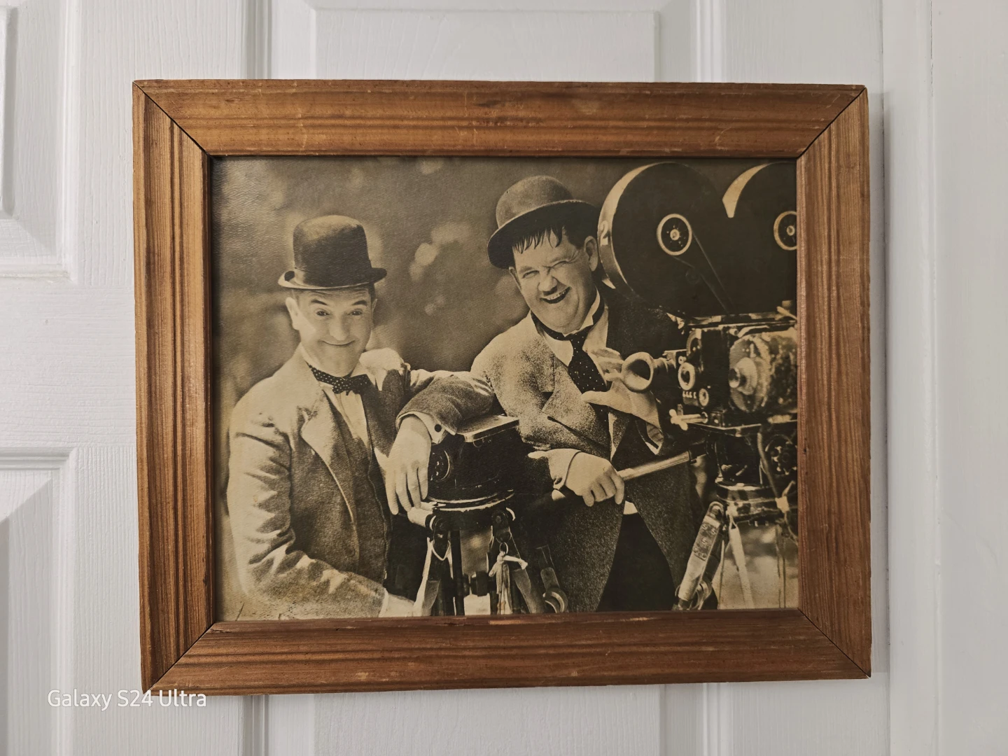Laurel & Hardy Comedy Duo Wood Picture Frame Collectible