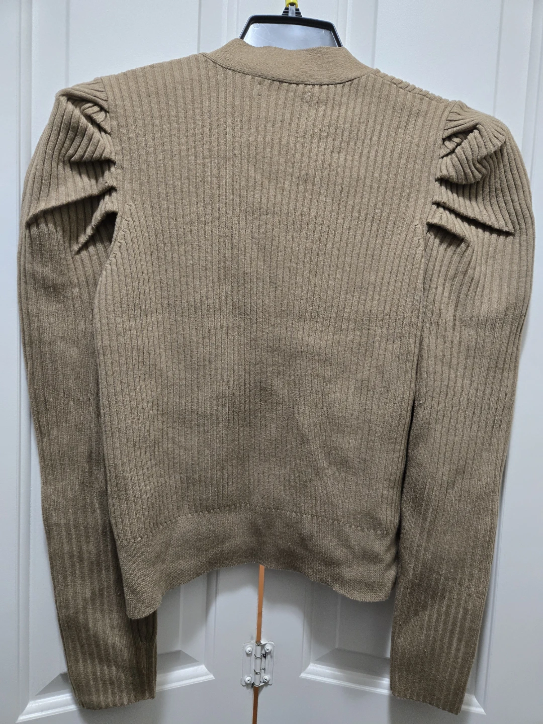 Oak and Fort Ribbed Cardigan with Puffy Sleeves - Size M - photo 3