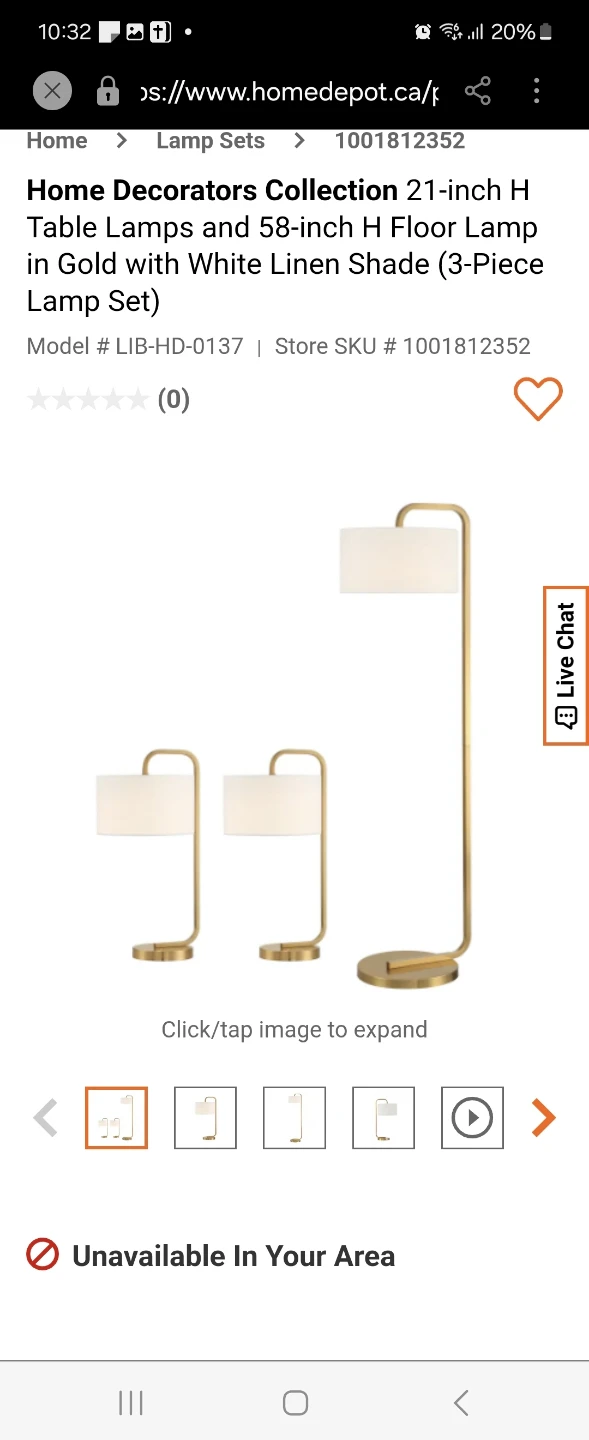 Home Decorators Collection 3 Piece Lamp Set 🥕