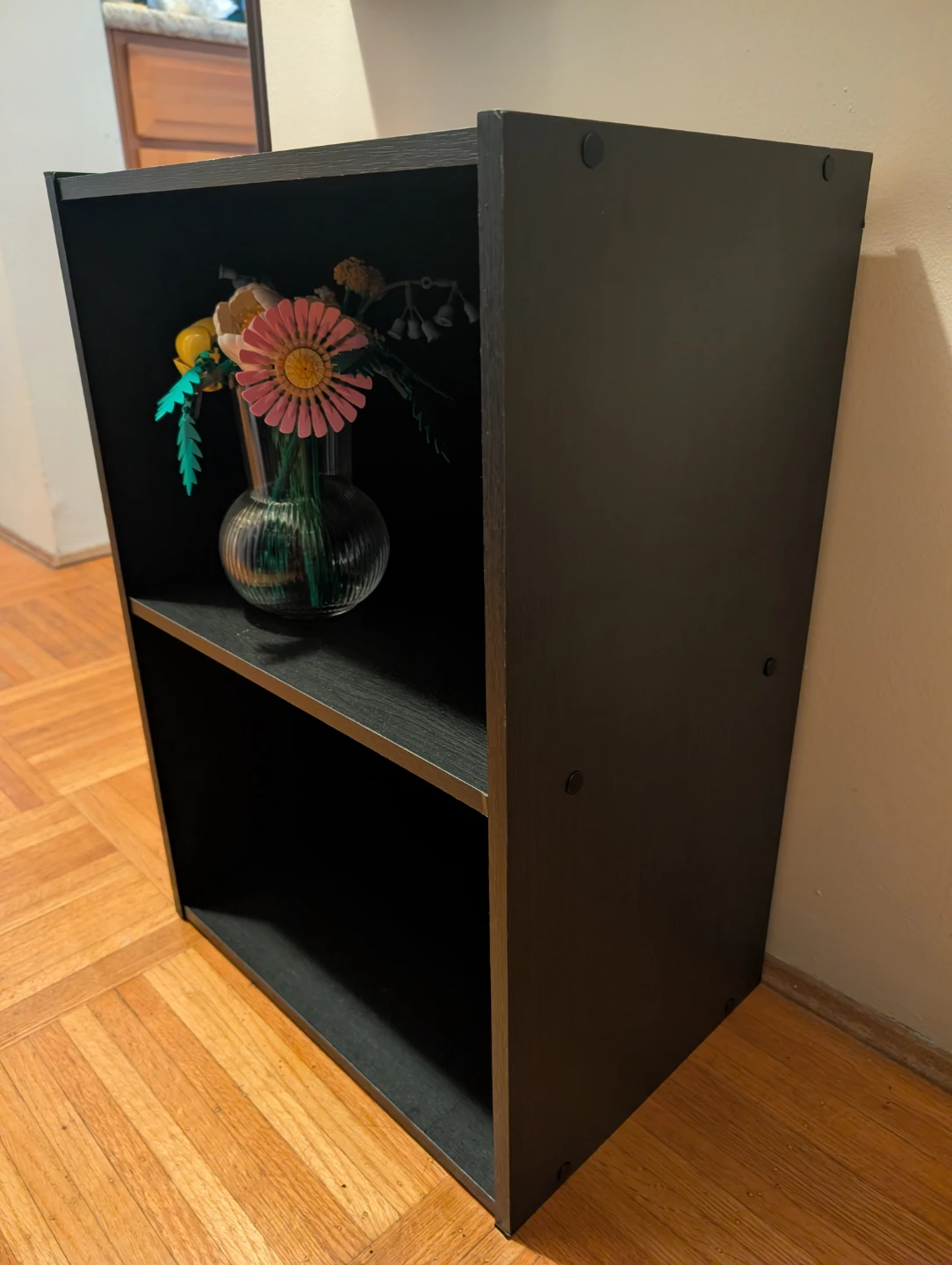 Black 2-tier bookshelf/storage cabinet - photo 2