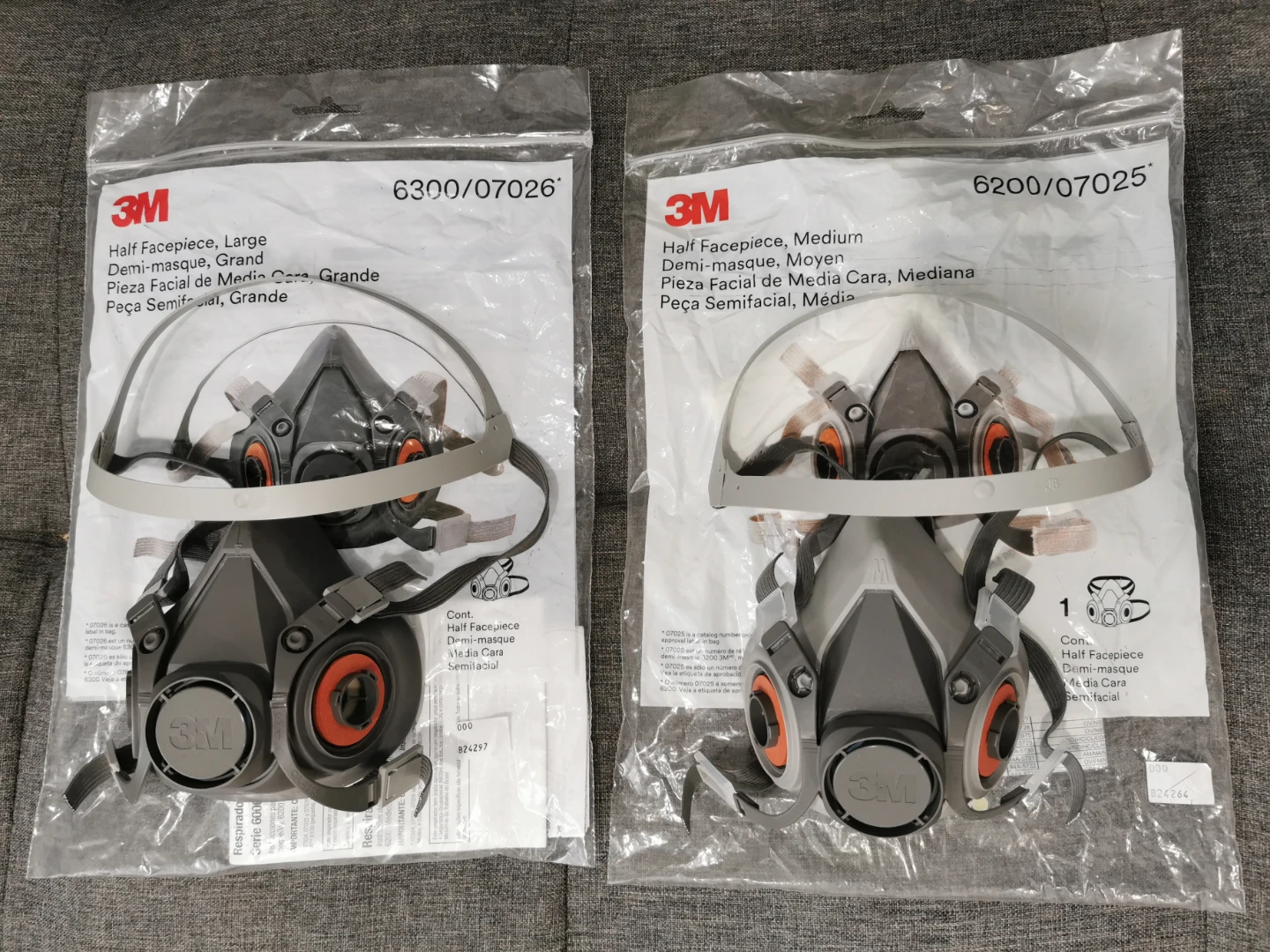 3M Half Facepiece Respirators (Large & Medium)