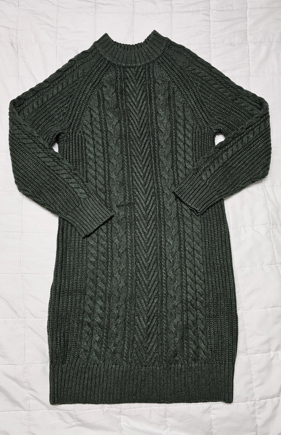 UNIQLO Women's Green Cable Knit Sweater Dress Size S