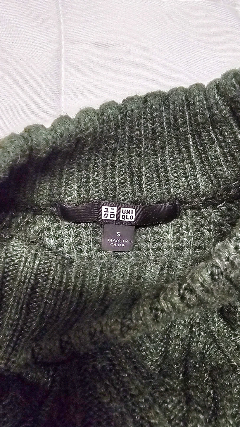 UNIQLO Women's Green Cable Knit Sweater Dress Size S - photo 3