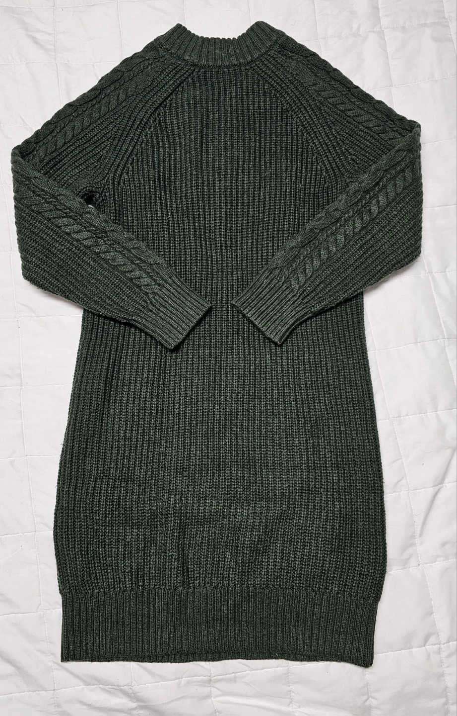 UNIQLO Women's Green Cable Knit Sweater Dress Size S - photo 4