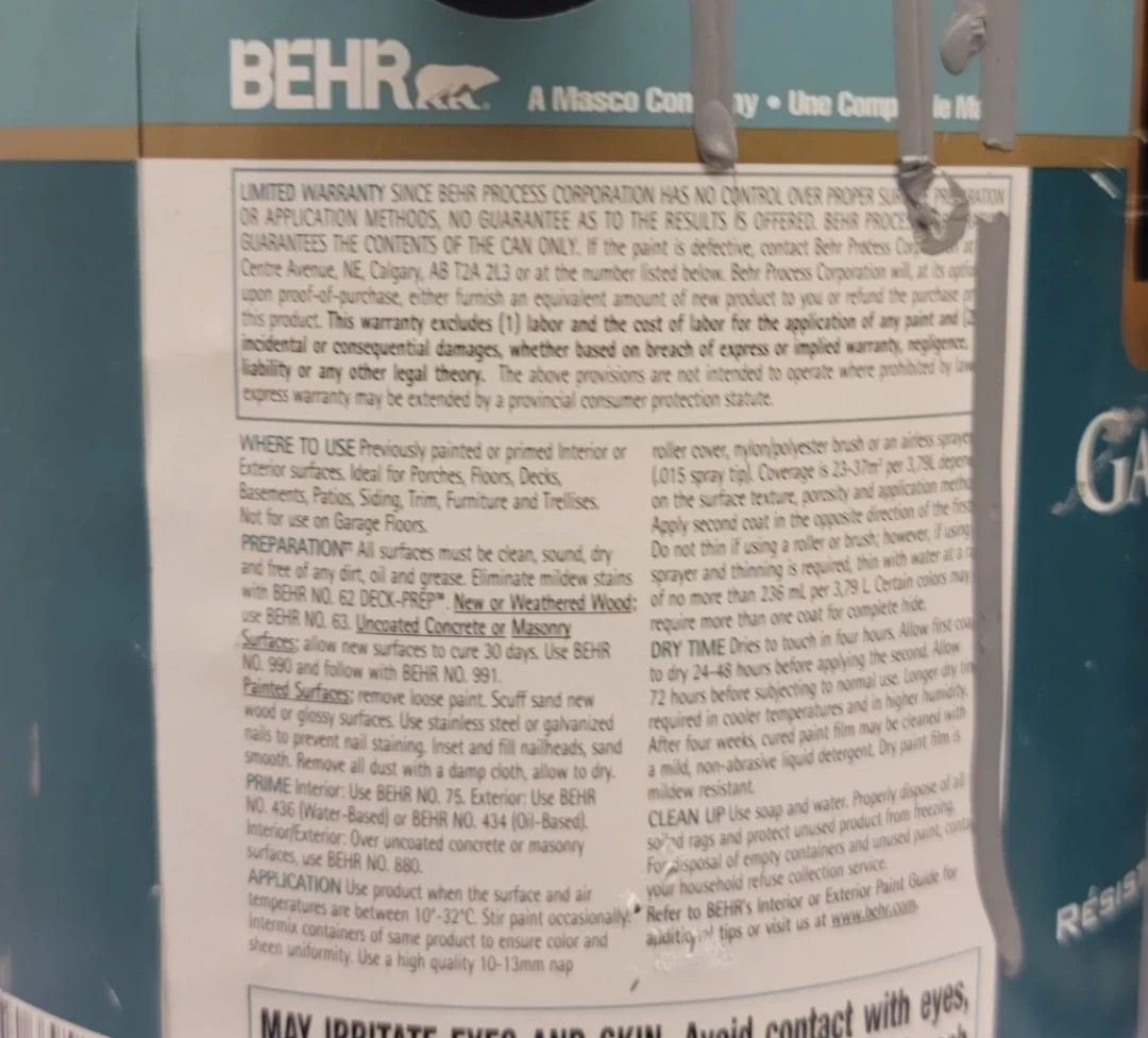 BEHR Premium Plus Porch & Floor Paint - Slate Gray (2 x 3.79L) - photo 4