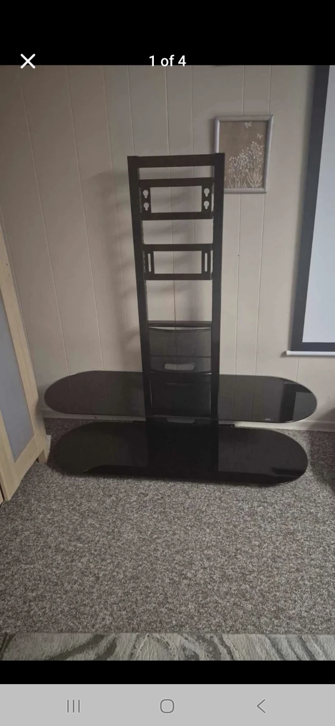 Dark Wood and Glass TV Stand