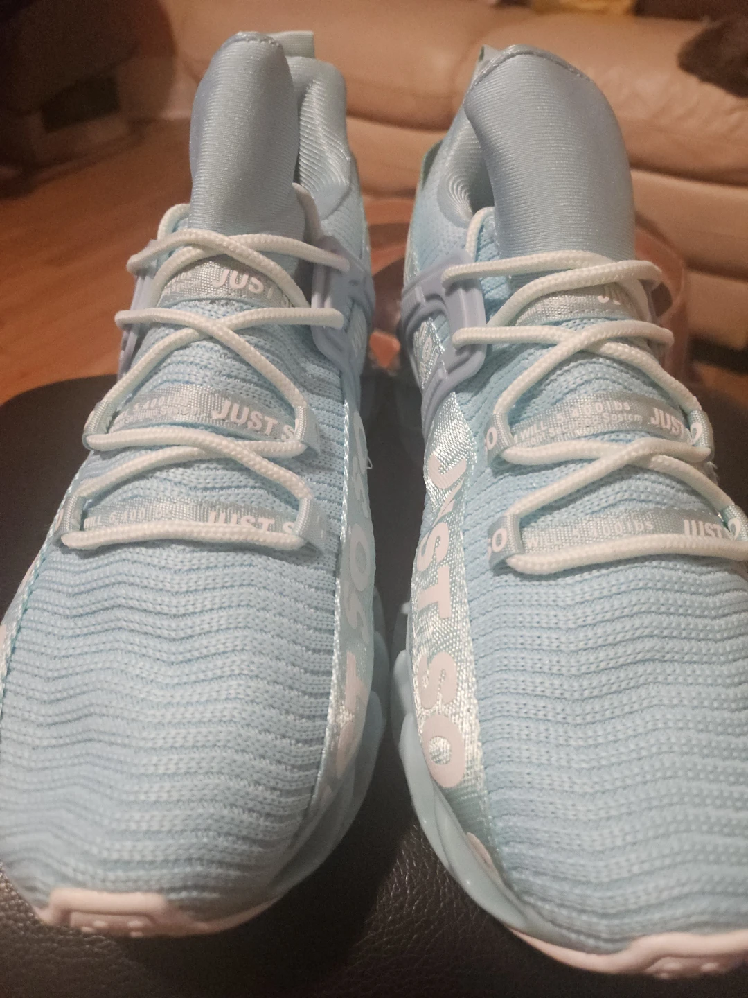 Light Blue "JUST SO SO" Athletic Shoes - Size 40