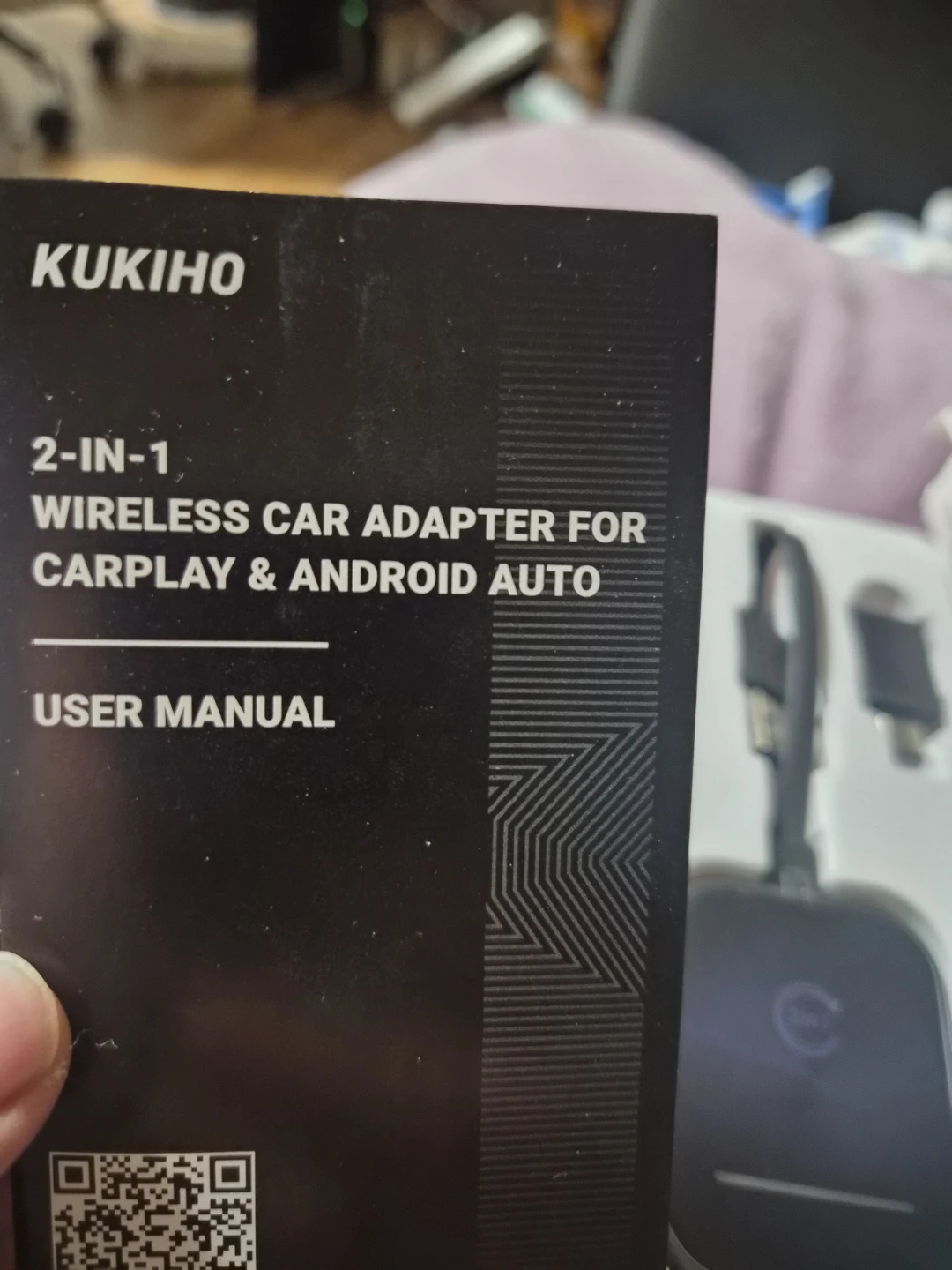 KUKIHO 2-in-1 Wireless Car Adapter for CarPlay & Android Auto