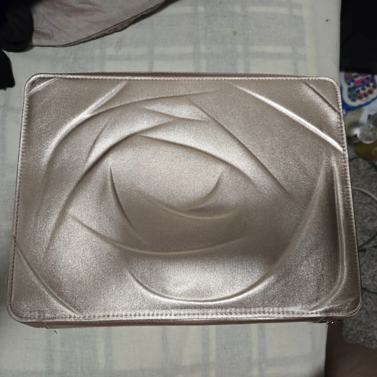 Rose Embossed Faux Leather Cosmetic Bag Lancome
