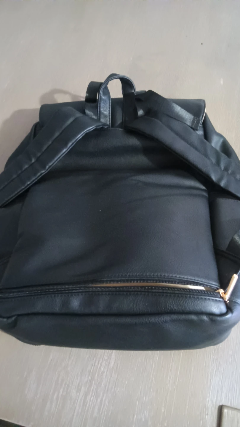 Black Faux Leather baby Backpack - photo 3