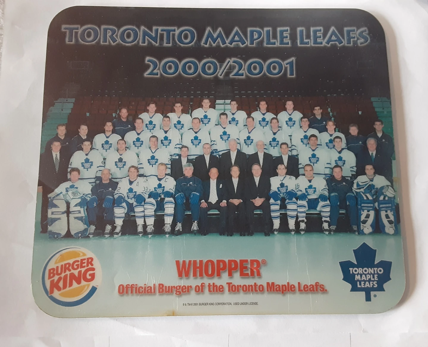 Toronto Maple Leafs 2000/2001 Burger King Promo Mouse Pad