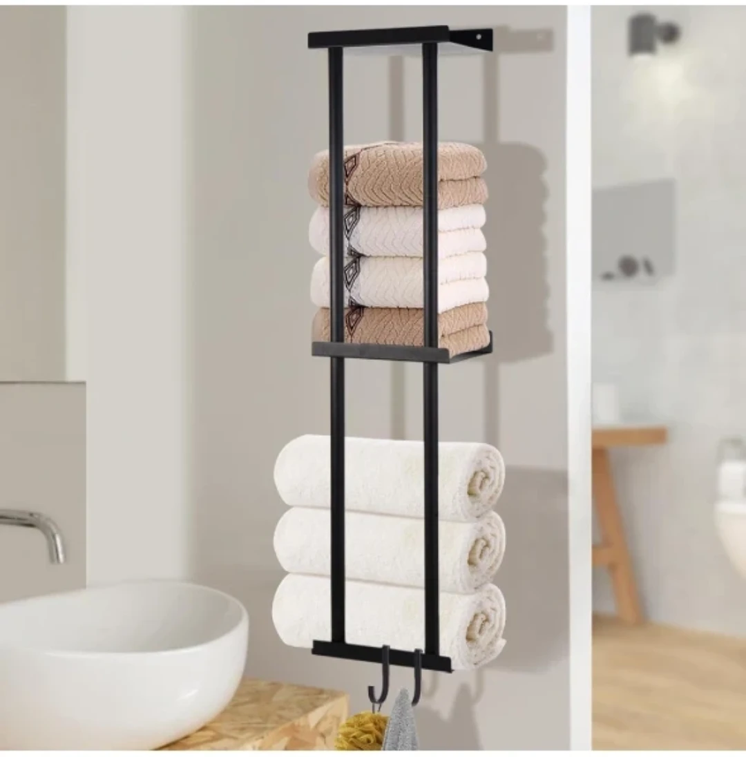 Black Metal Towel Rack