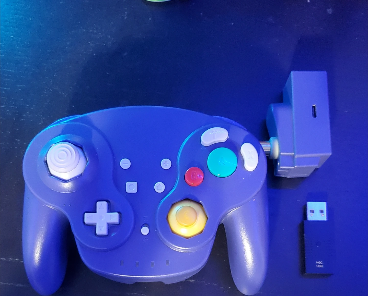 Purple Wireless GameCube Controller with Receiver