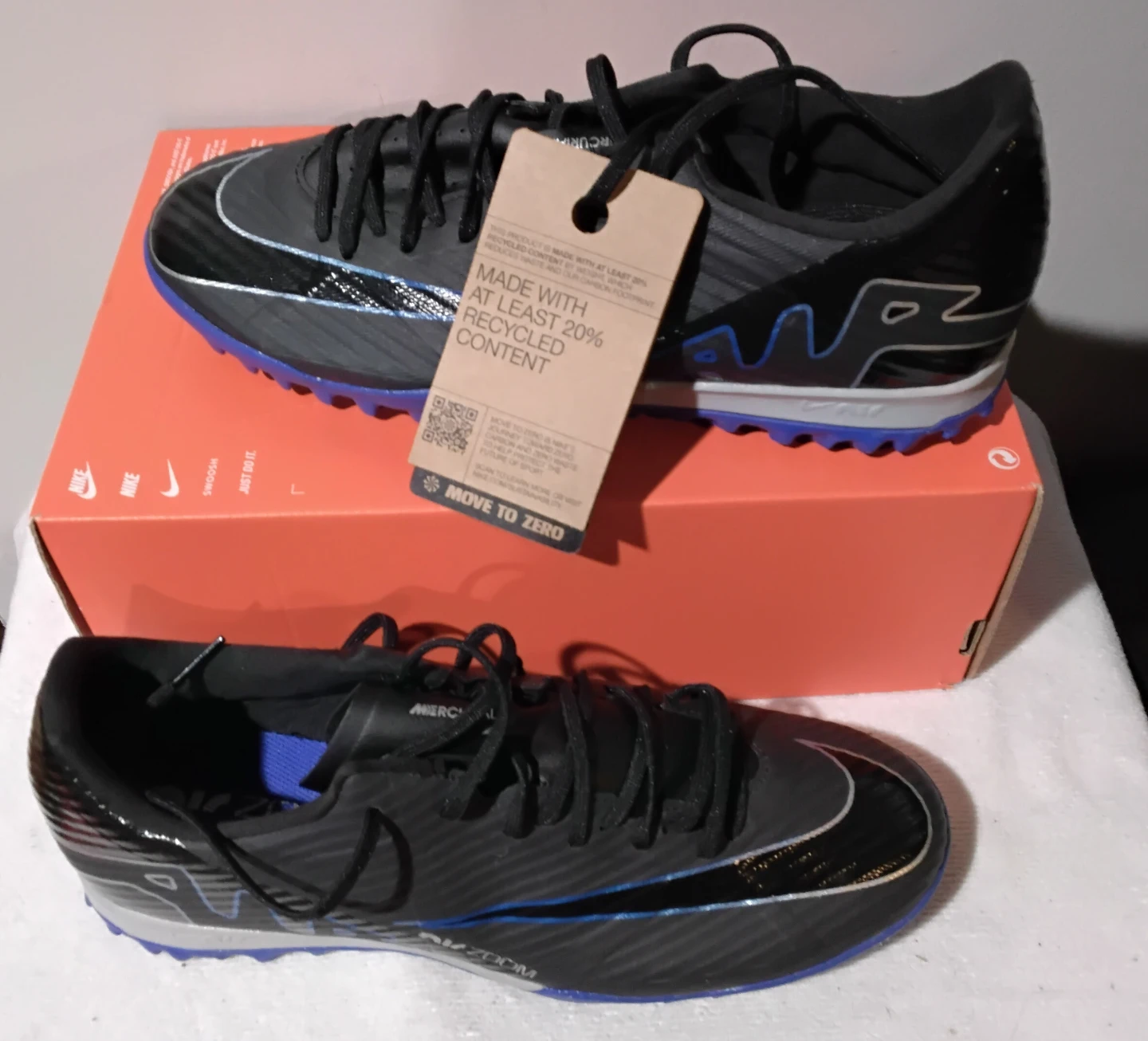 Nike Mercurial Zoom '07 TF Soccer Cleats - Black/Blue