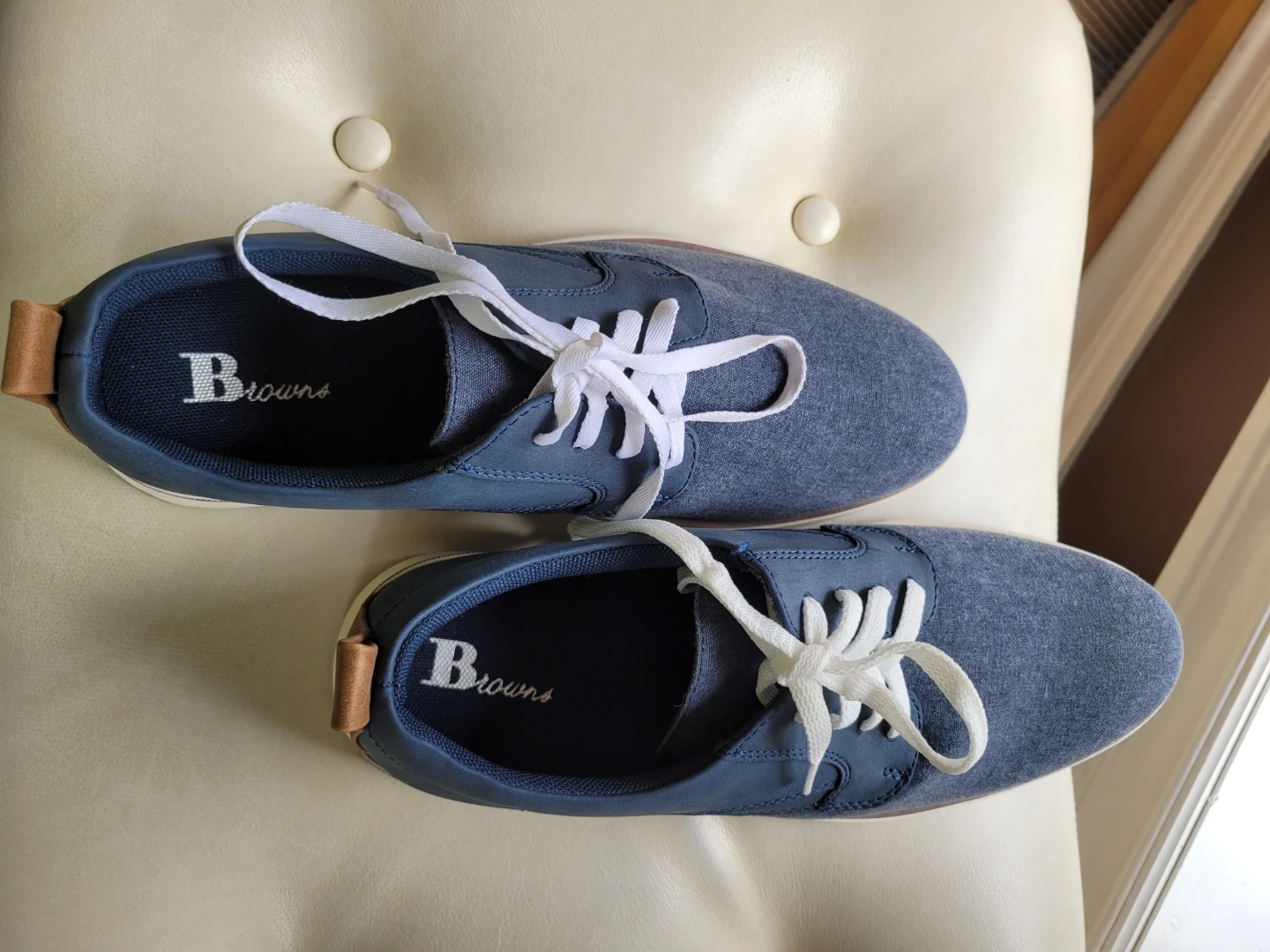 Browns Men's Blue Canvas Dress Shoes - Size 11 - photo 4