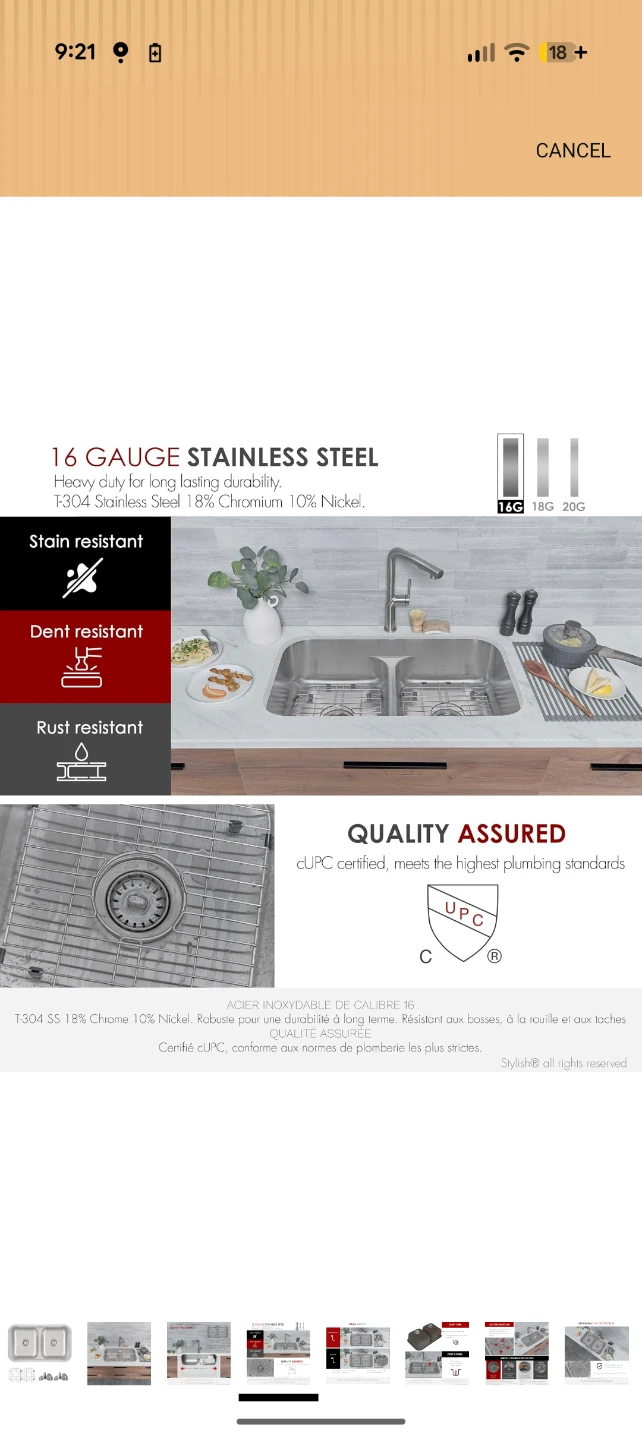 Stainless Steel Dual Mount Kitchen Sink - photo 3