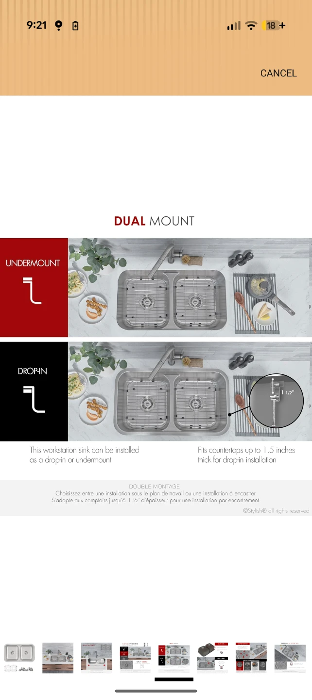 Stainless Steel Dual Mount Kitchen Sink - photo 4