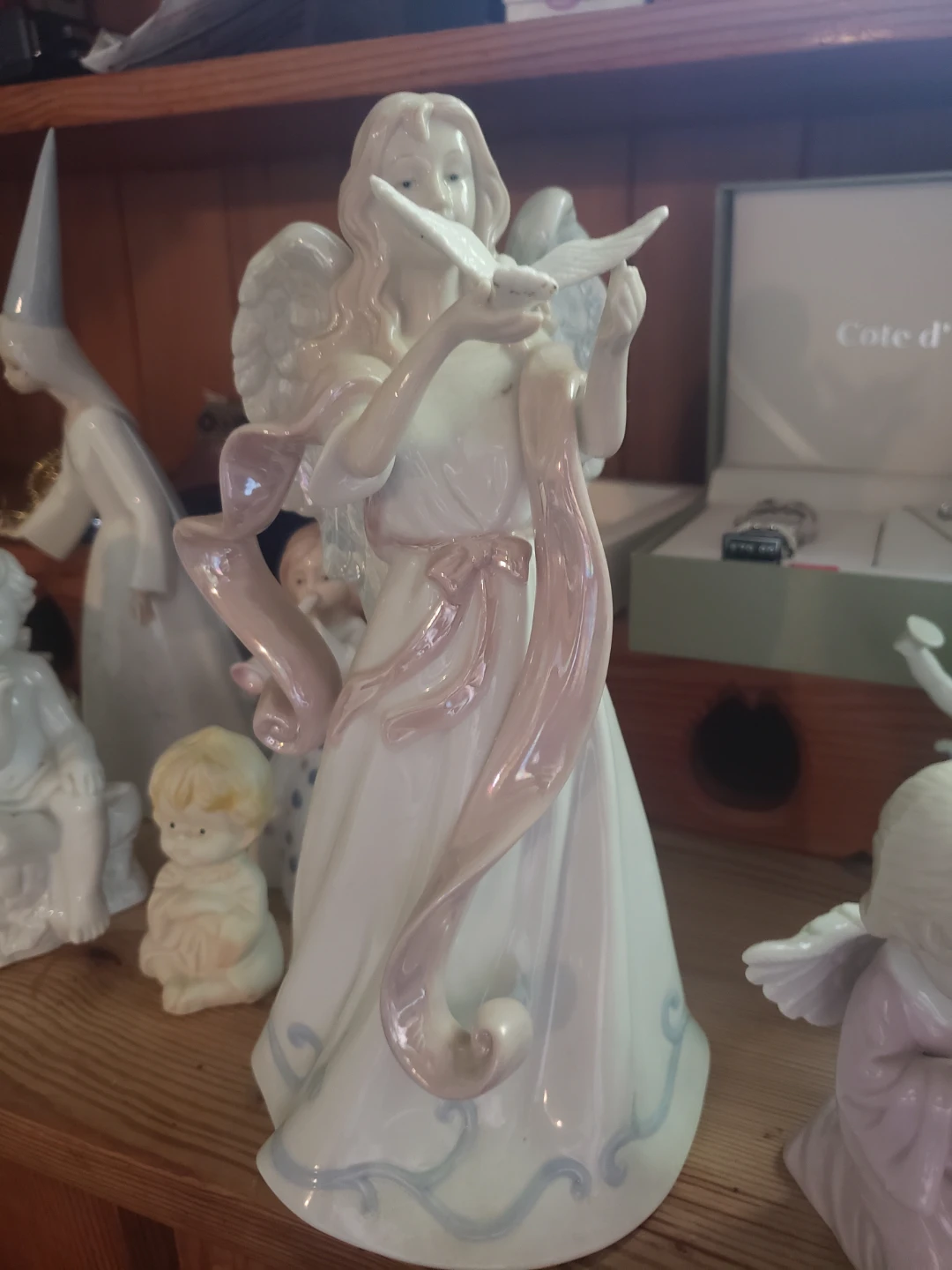 Porcelain Angel Figurine with Dove