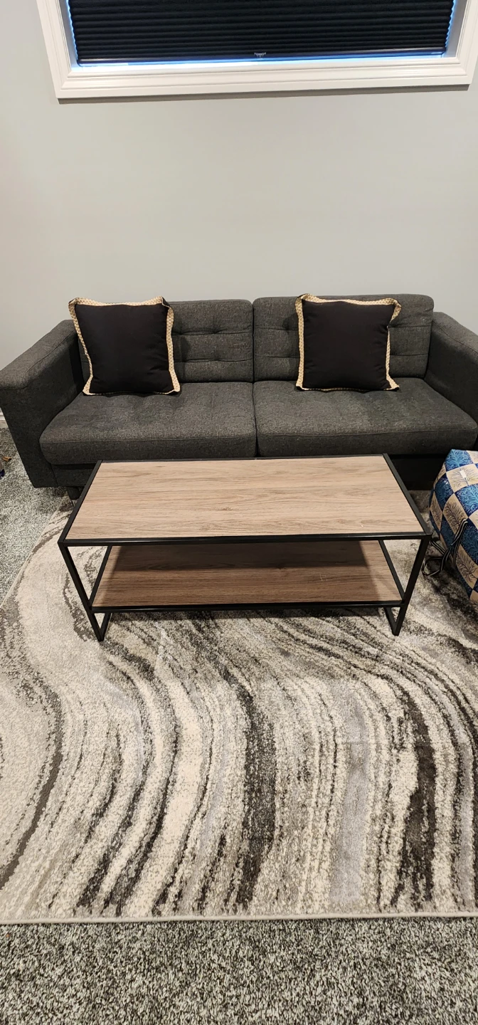 Modern Wood and Metal Coffee Table