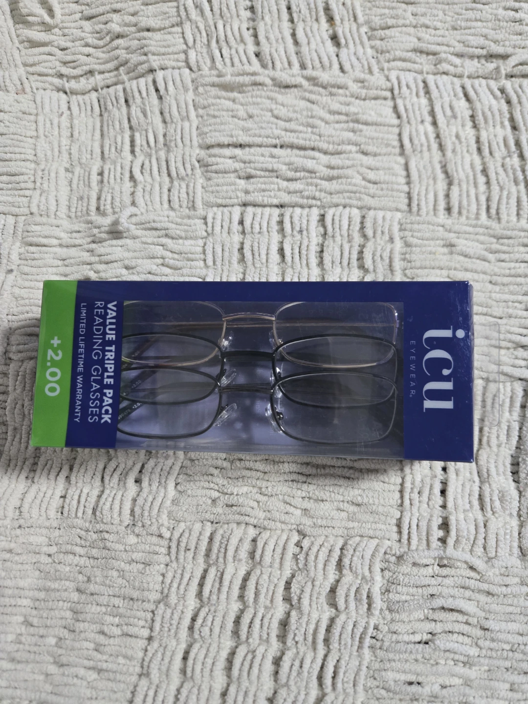 ICU Eyewear Reading Glasses 3-Pack +2.00