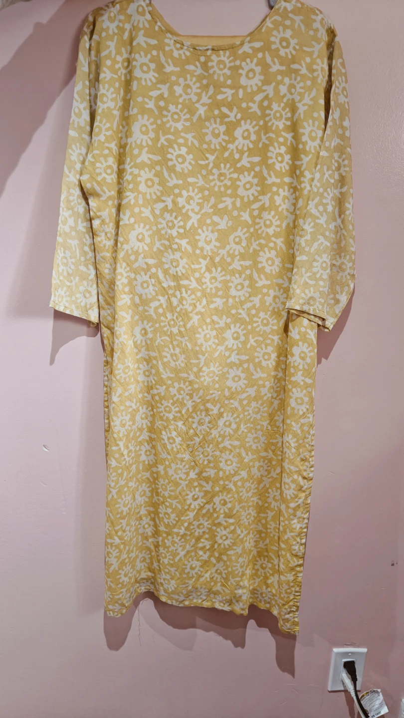Yellow Kurti Set with Dupatta and straight pent - photo 5