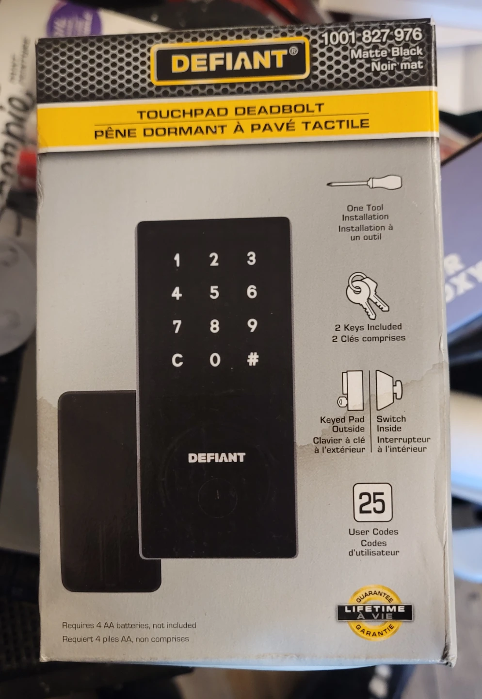 Defiant Touchpad Deadbolt Matte Black
