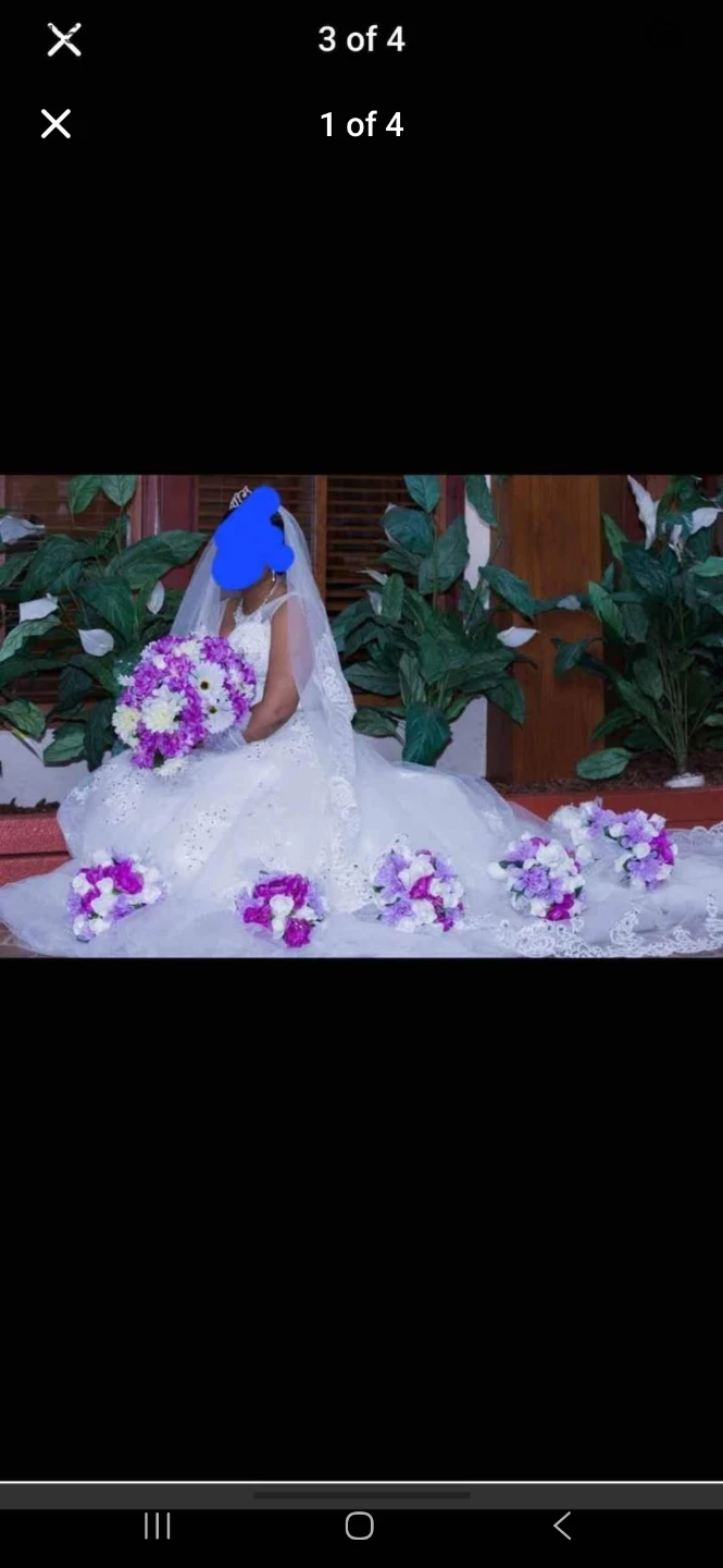 White Lace Wedding Dress with Veil