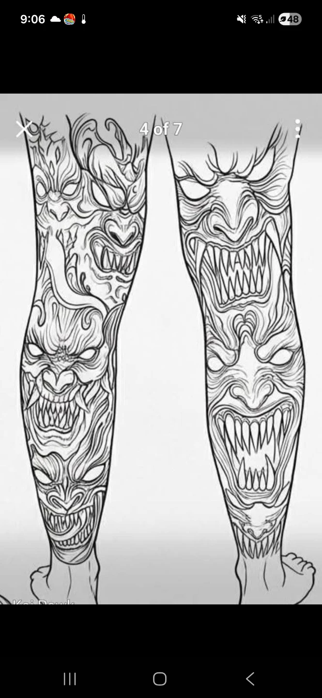 Tattoo Design - Oni Masks