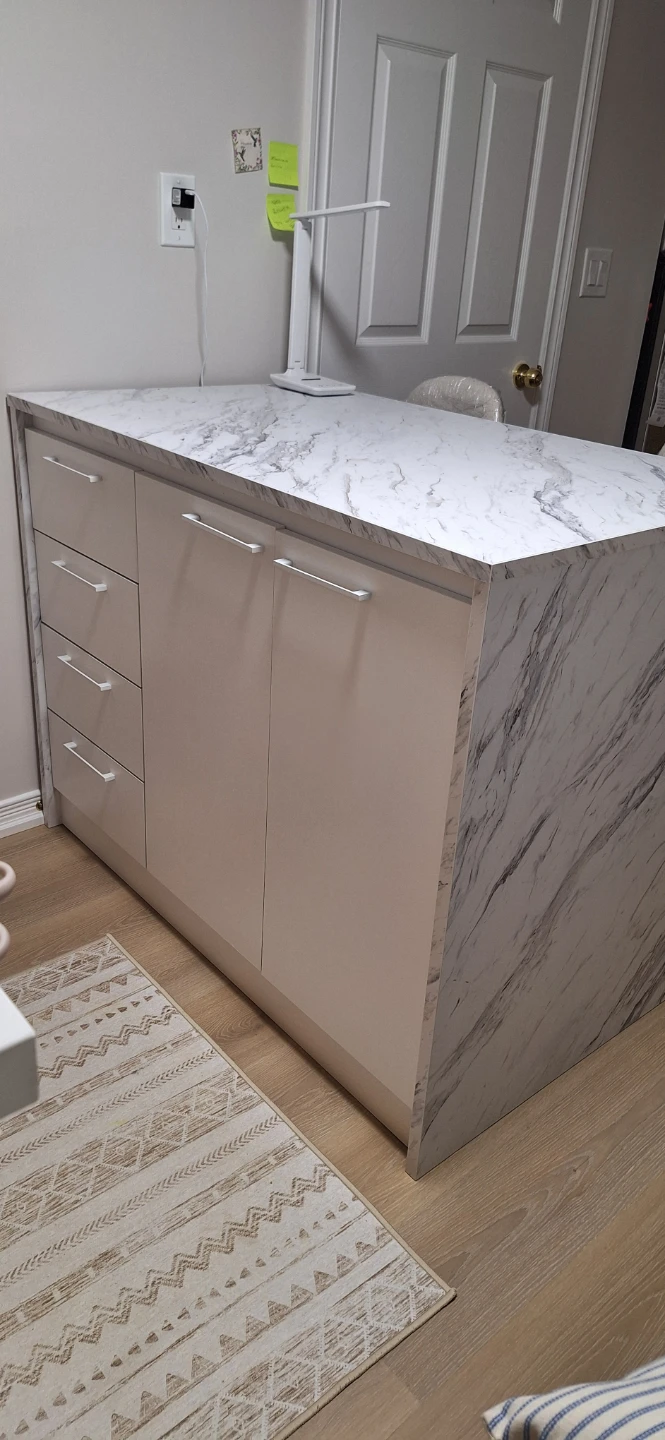 Kitchen Island with Marble Top and Storage