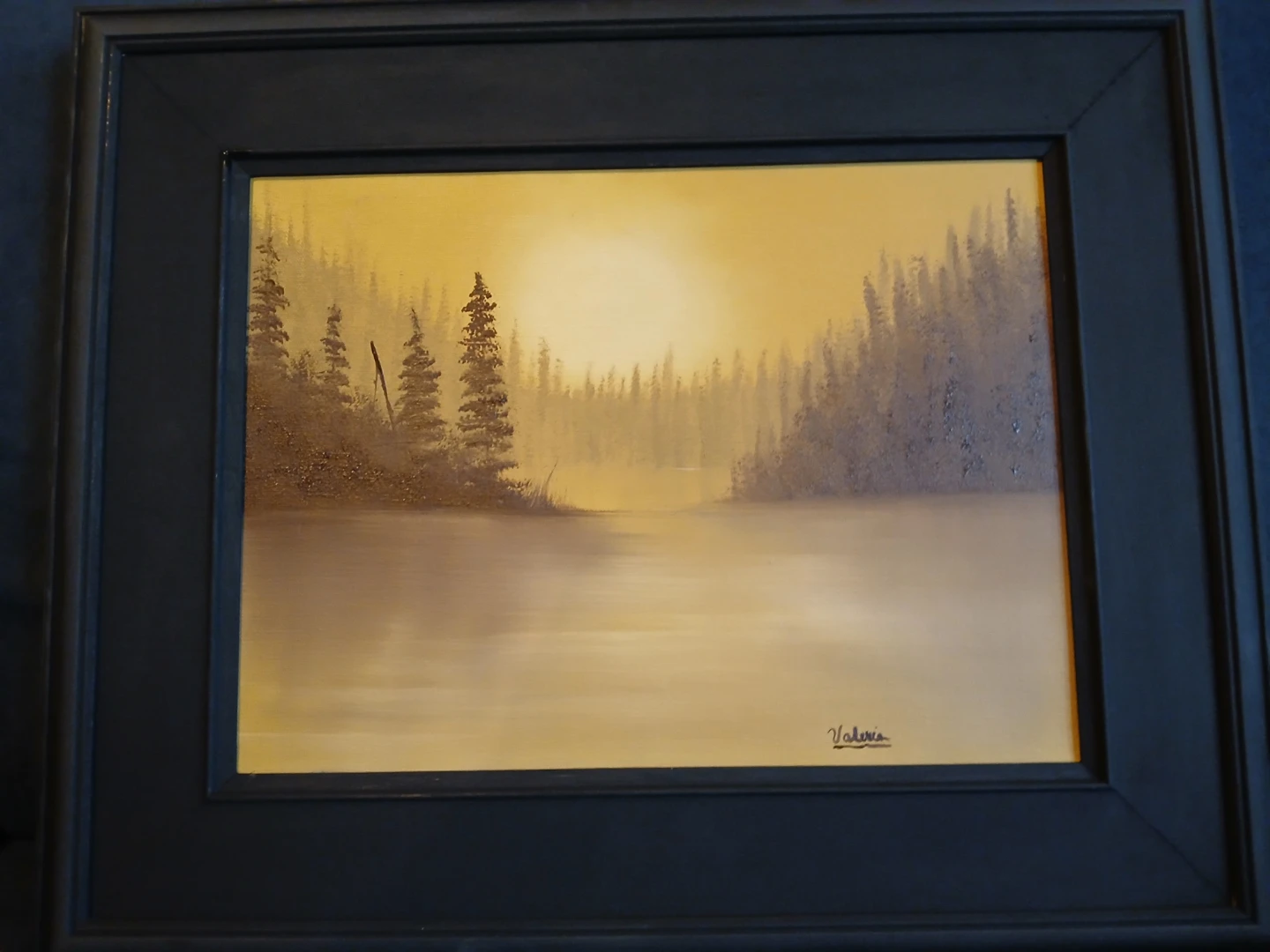 Subject title: A hazy , atmospheric sunset.