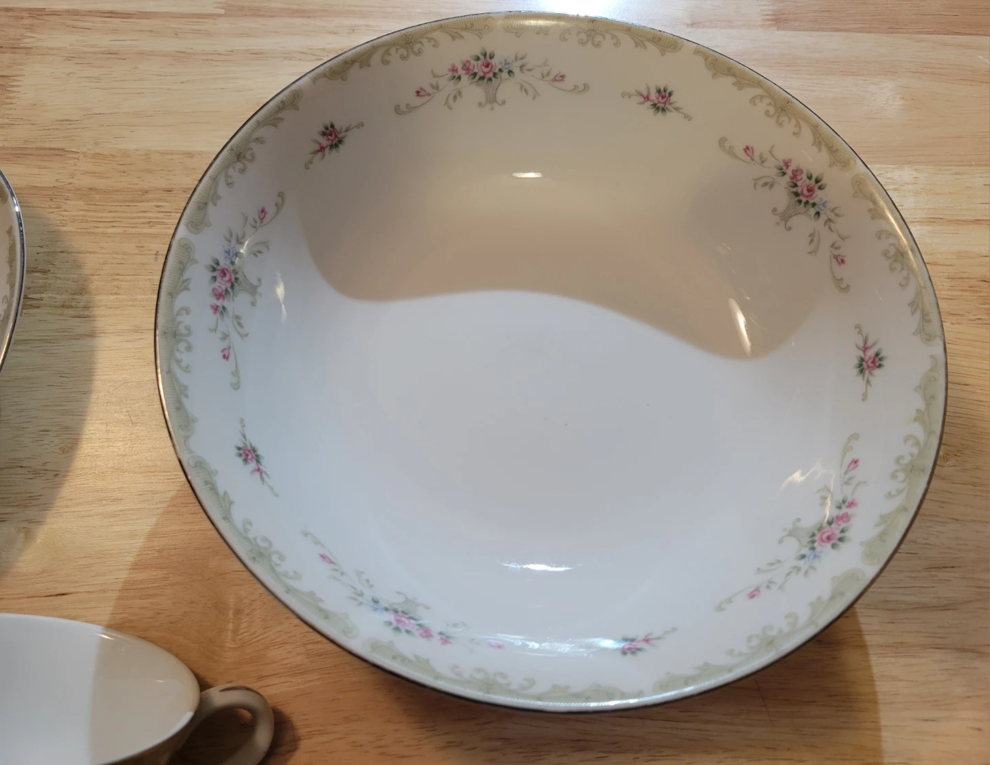 Vintage Floral Serving Platter, Bowl, and Cup Set - photo 3