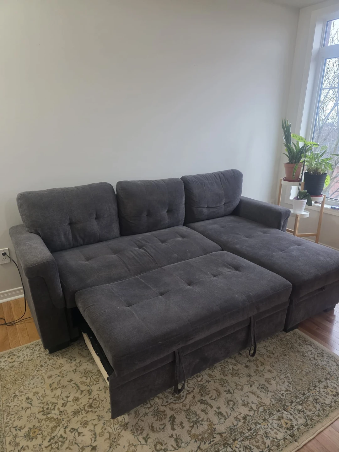 Grey Sectional Sofa with Storage Chaise - photo 2