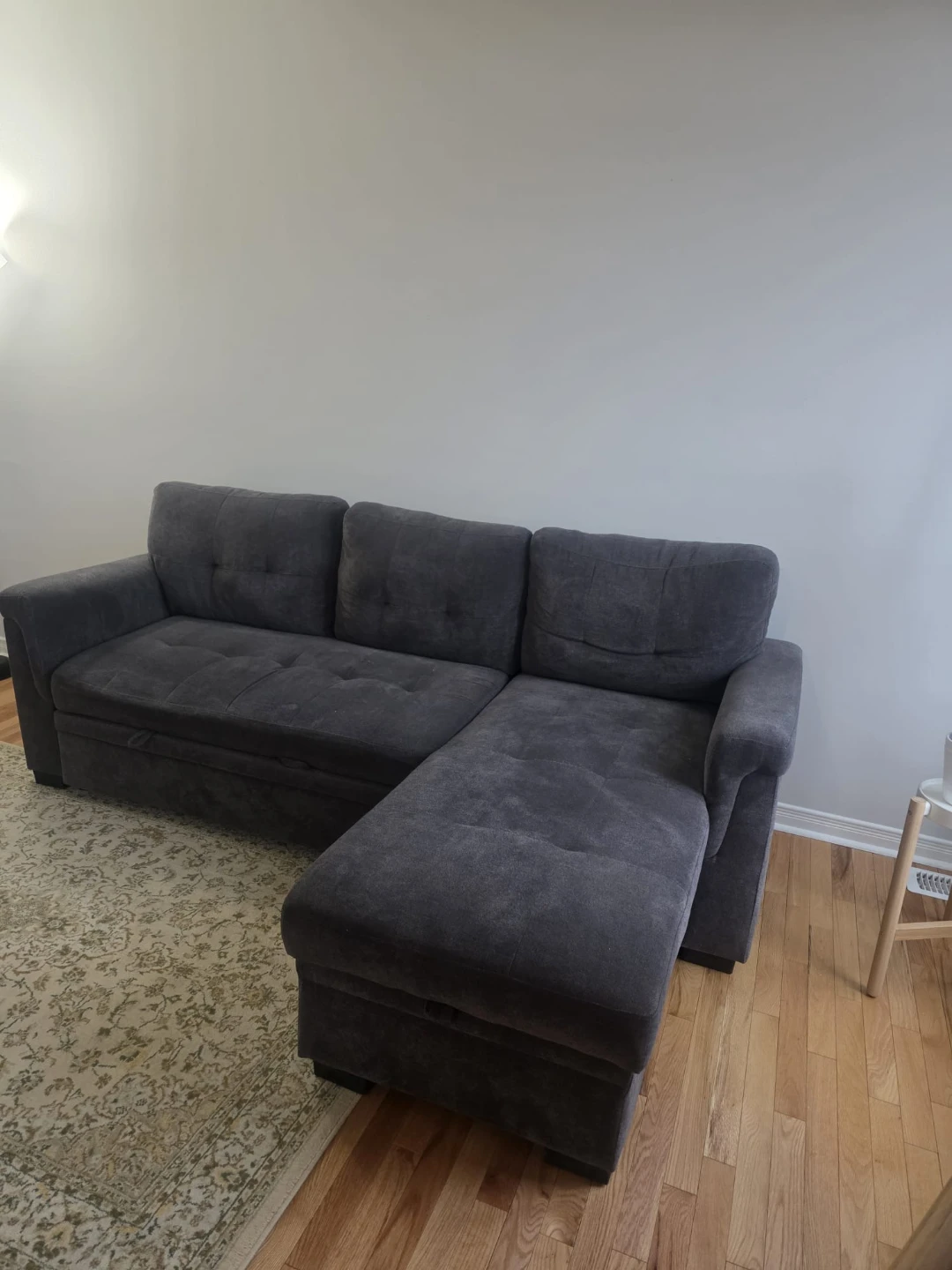 Grey Sectional Sofa with Storage Chaise - photo 3