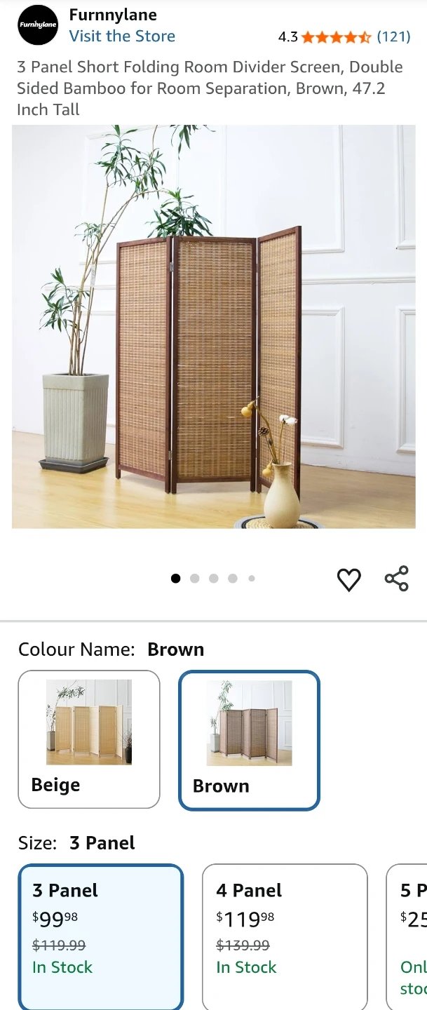 🌿 3 Panel Short Folding Room Divider Screen 🪴✨ - photo 4