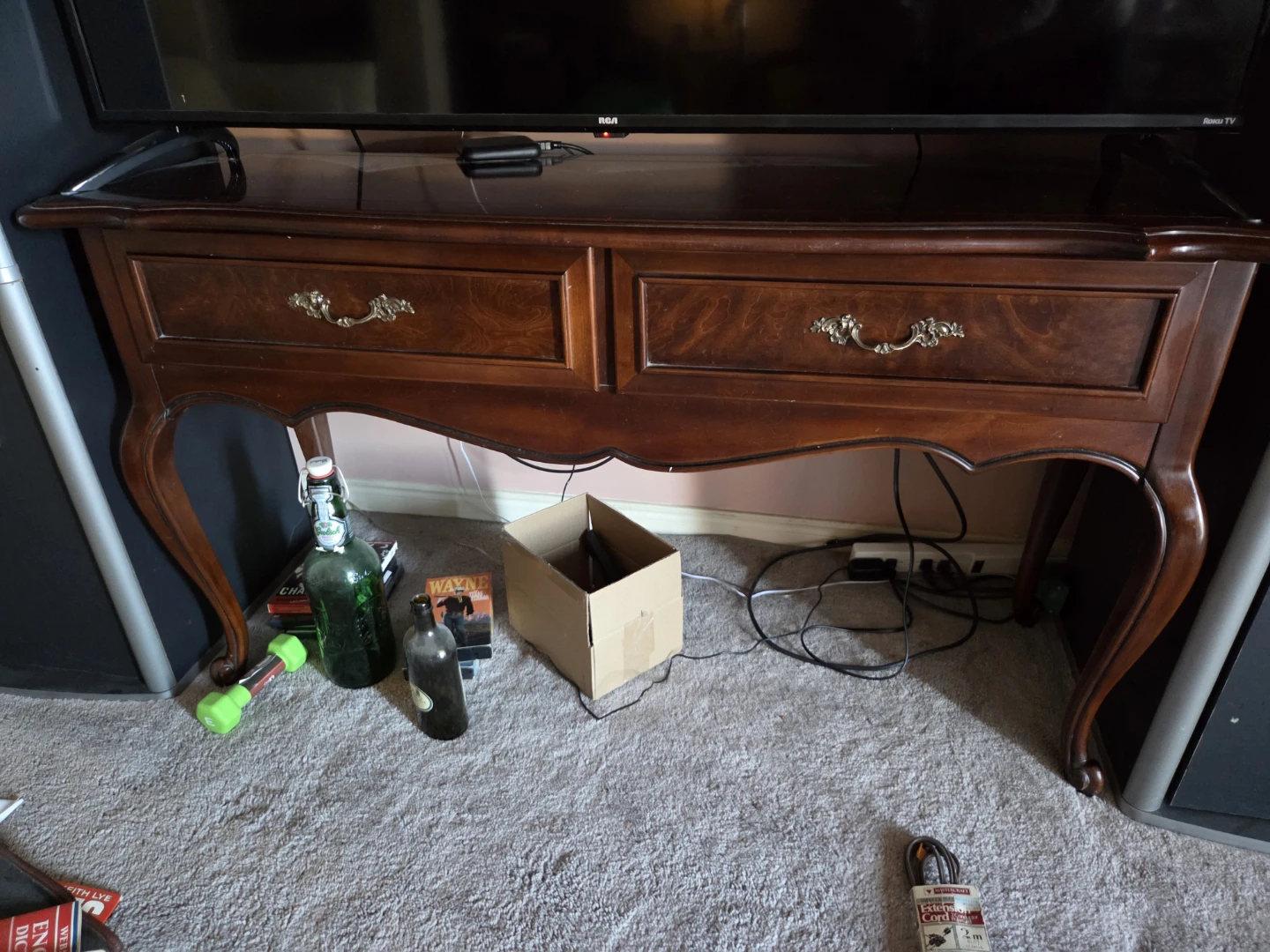 Wooden Console Table with Two Drawers