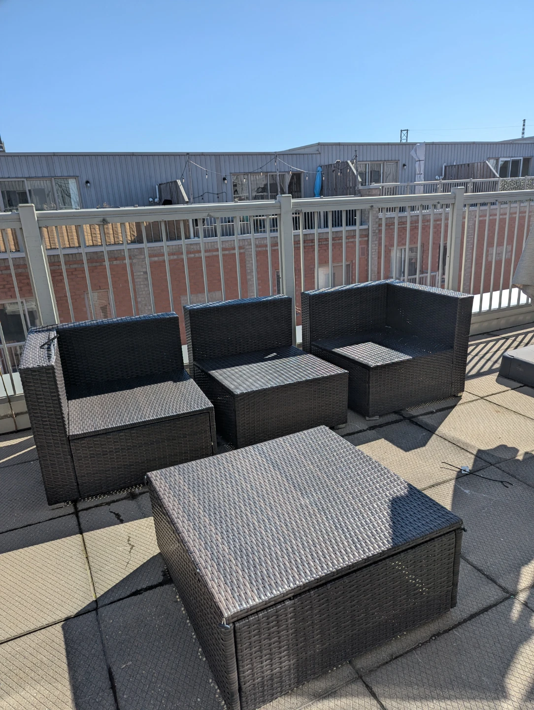 Wicker Outdoor Sectional Sofa Set with Coffee Table